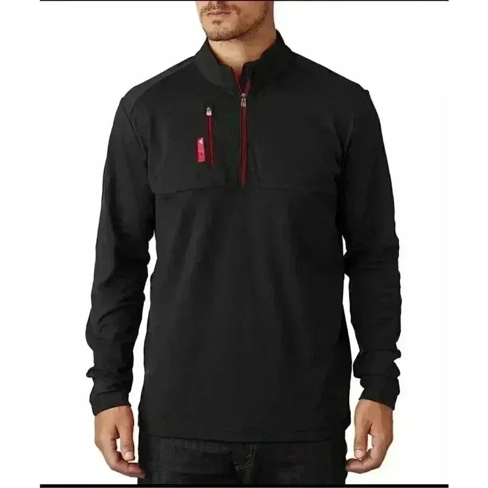 Adidas Black/Red Puremotion Quarter-Zip Shirt, Mens Large